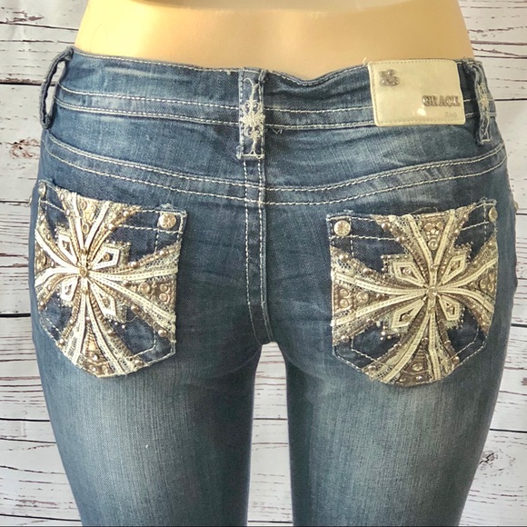 Grace in LA Boot Cut Jeans Size 28 - Picture 3 of 4